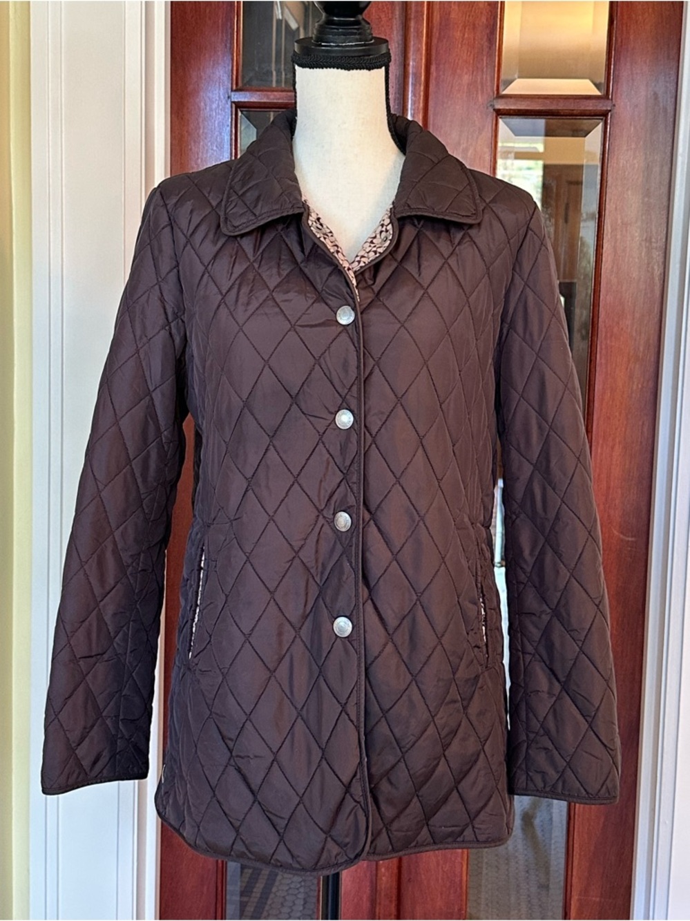 COACH | Dark Brown Quilted Lightweight Barn Jacket, Size M